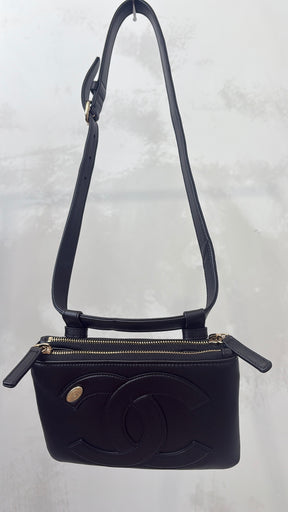 Chanel Lambskin Mania Waist Belt Bag Black