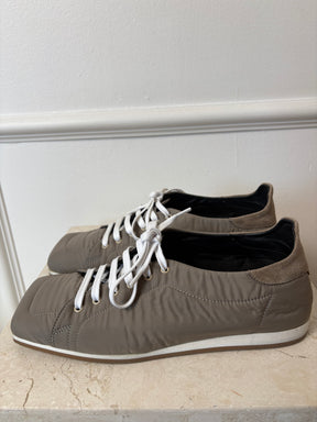 Tibi Taupe Nylon Square Toe Sneakers, 37.5