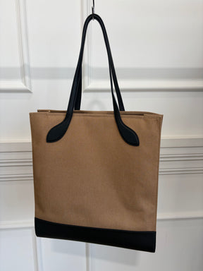 Bally Canvas Leather Tote In Camel