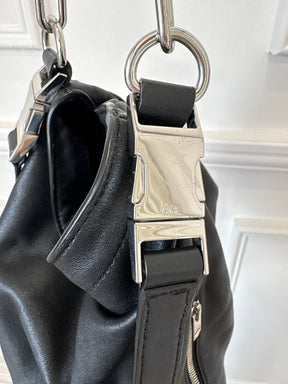 Alexander Wang Black Leather Slouchy Bucket Bag with Chain