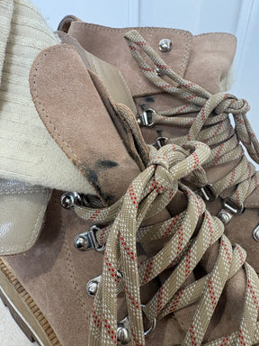 Jimmy Choo Beige Suede Sock Hiking Boots, 39