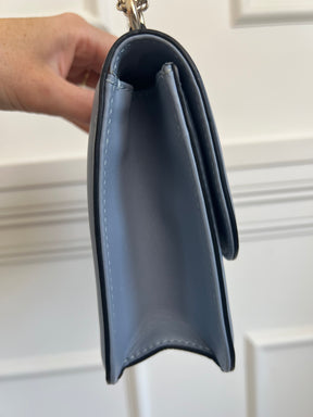 Valentino Garavani Pale Blue Leather Rockstud Spike Chain Shoulder Bag