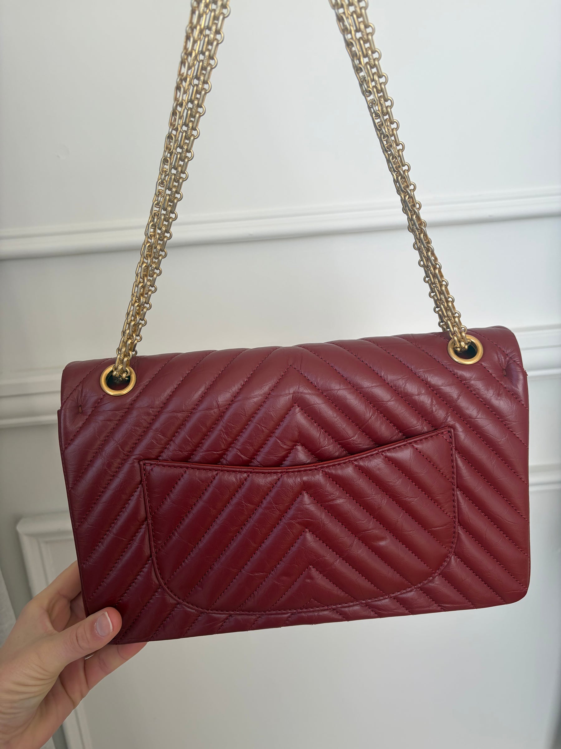 Chanel Maroon Quilted Leather 2.55 Reissue Medium Double Flap Bag