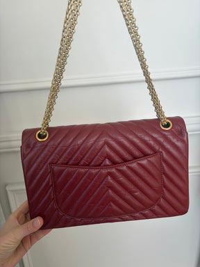 Chanel Maroon Quilted Leather 2.55 Reissue Medium Double Flap Bag