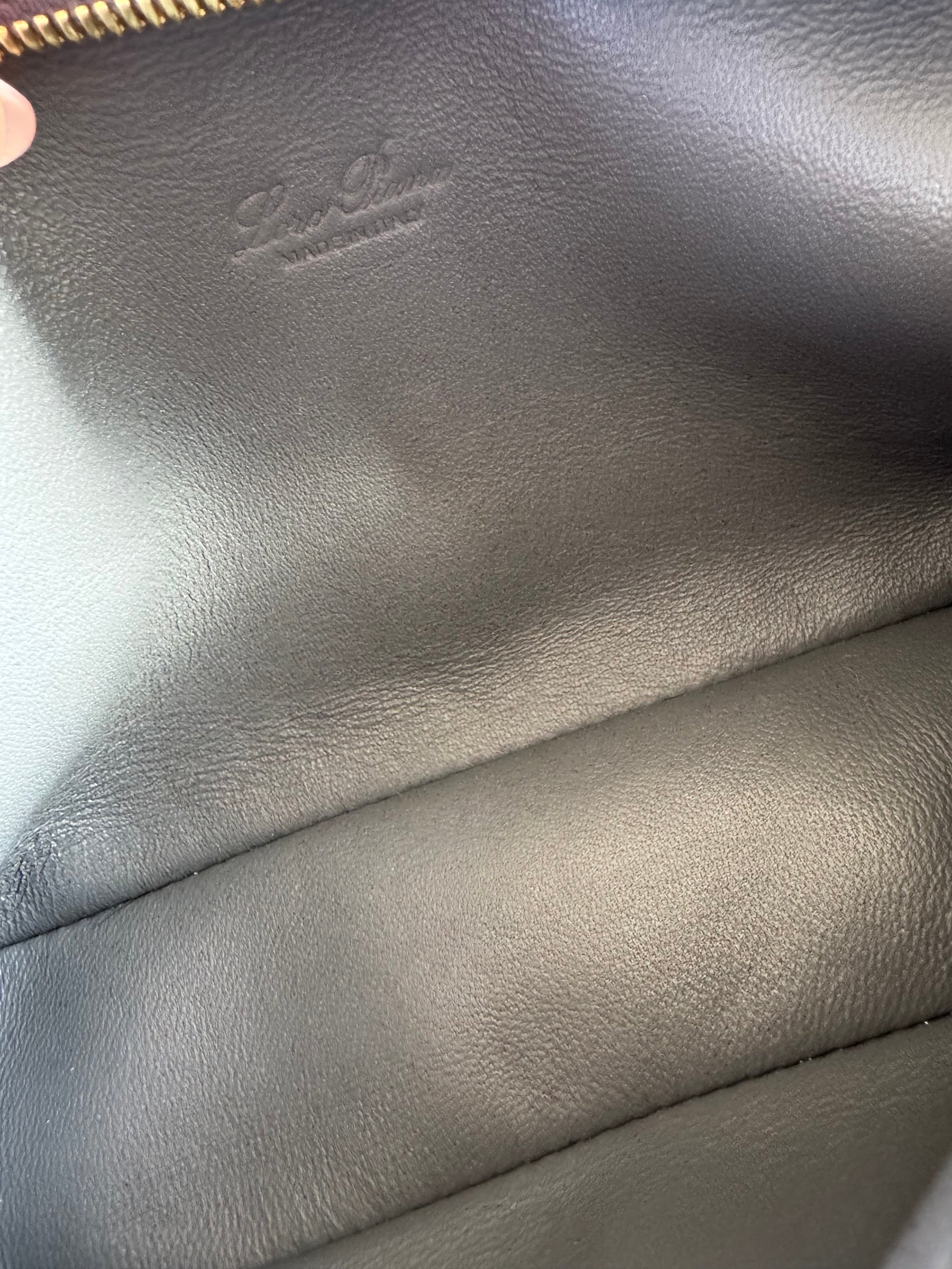 Loro Piana Charcoal Nubuck L19 Clutch