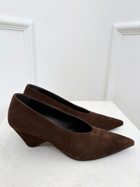 bassike Brown Suede Pointed Pump, 37