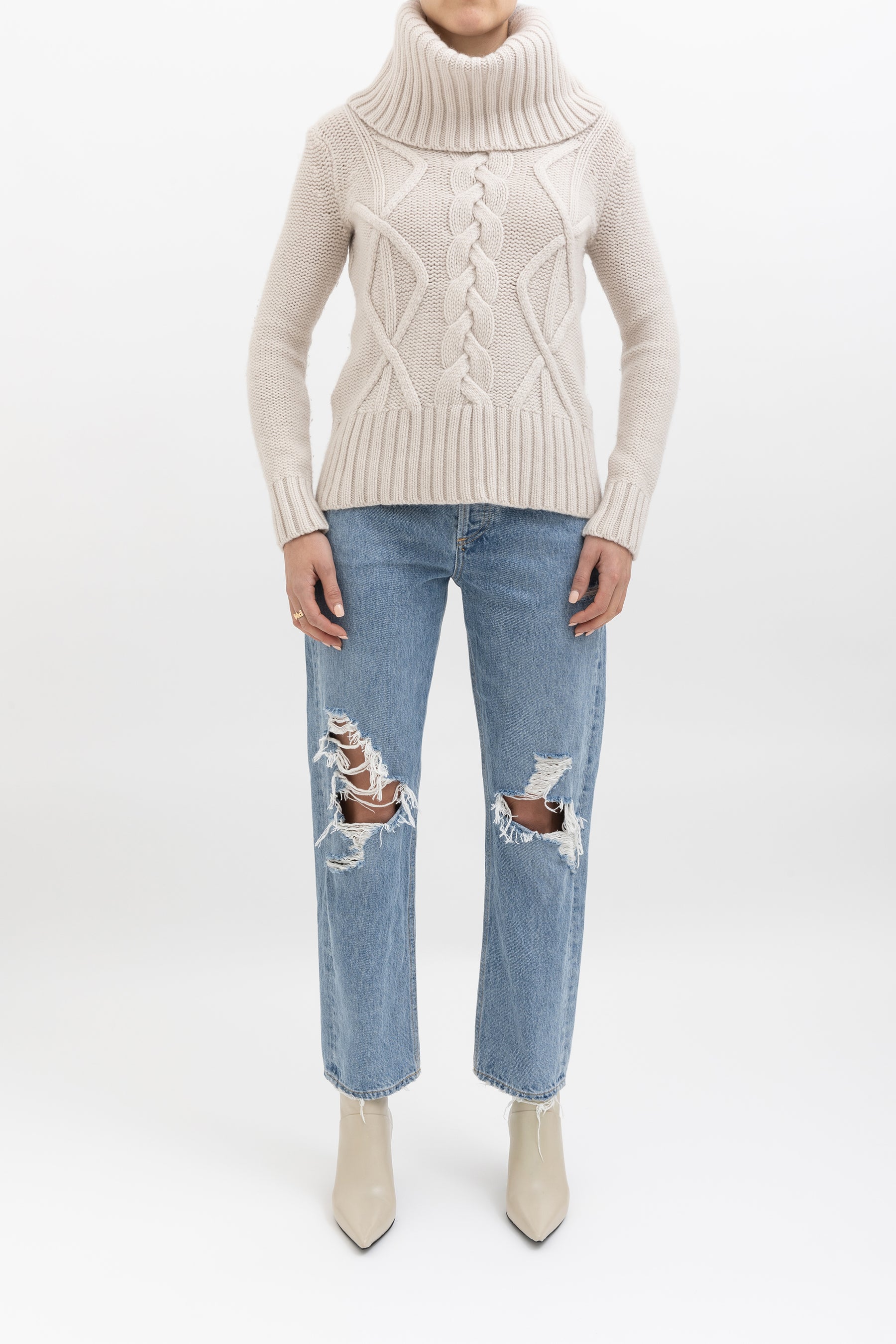 Roll Neck Wool Cashmere Jumper