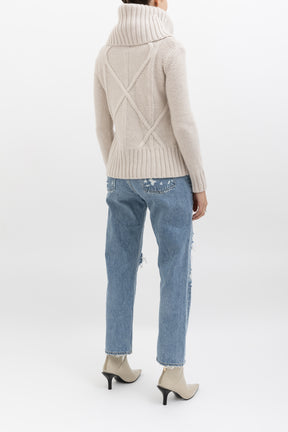 Roll Neck Wool Cashmere Jumper