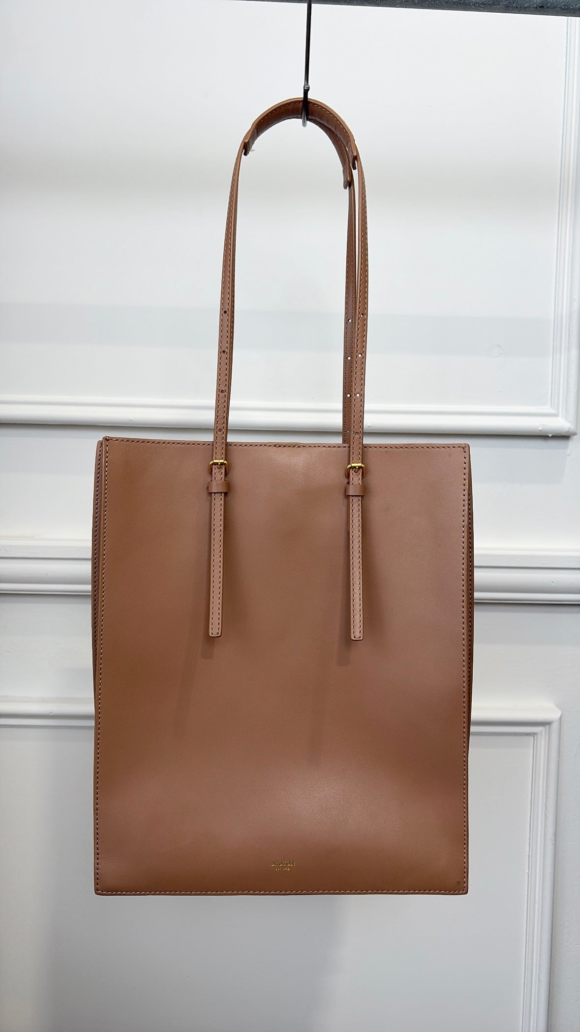 Oroton Brown Leather Logo Tote