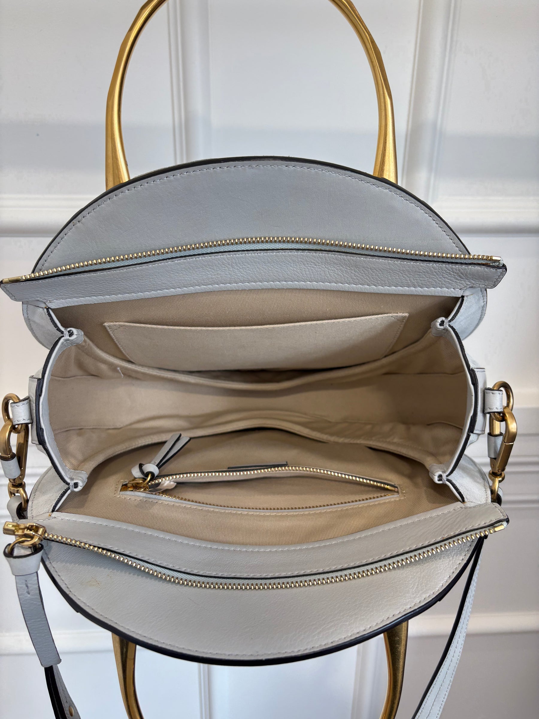 Chloé Blue and Maroon Leather and Suede Medium Pixie Bag