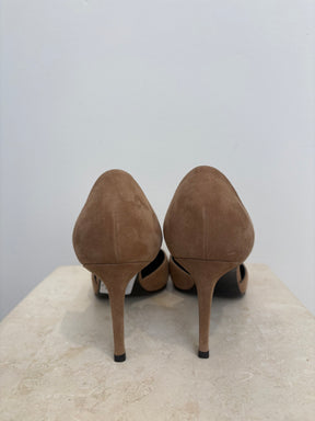 Saint Laurent Taupe Suede Pointed Pump, 40