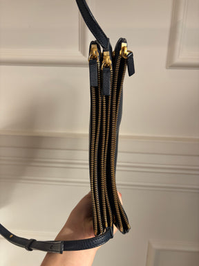 Celine Navy Leather Trio Bag