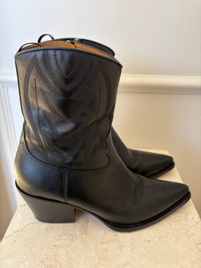Dior Black Western Style Boots, 40