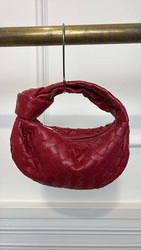 Bottega Veneta Red Leather Intrecciato Mini Jodie Bag