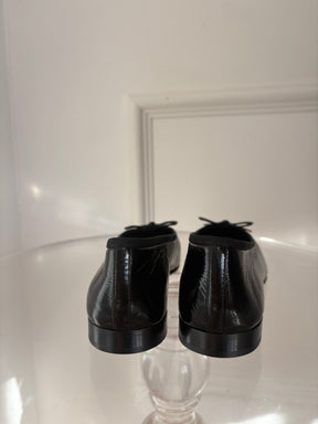 Chanel Black Patent Leather Ballerinas, 36.5 C