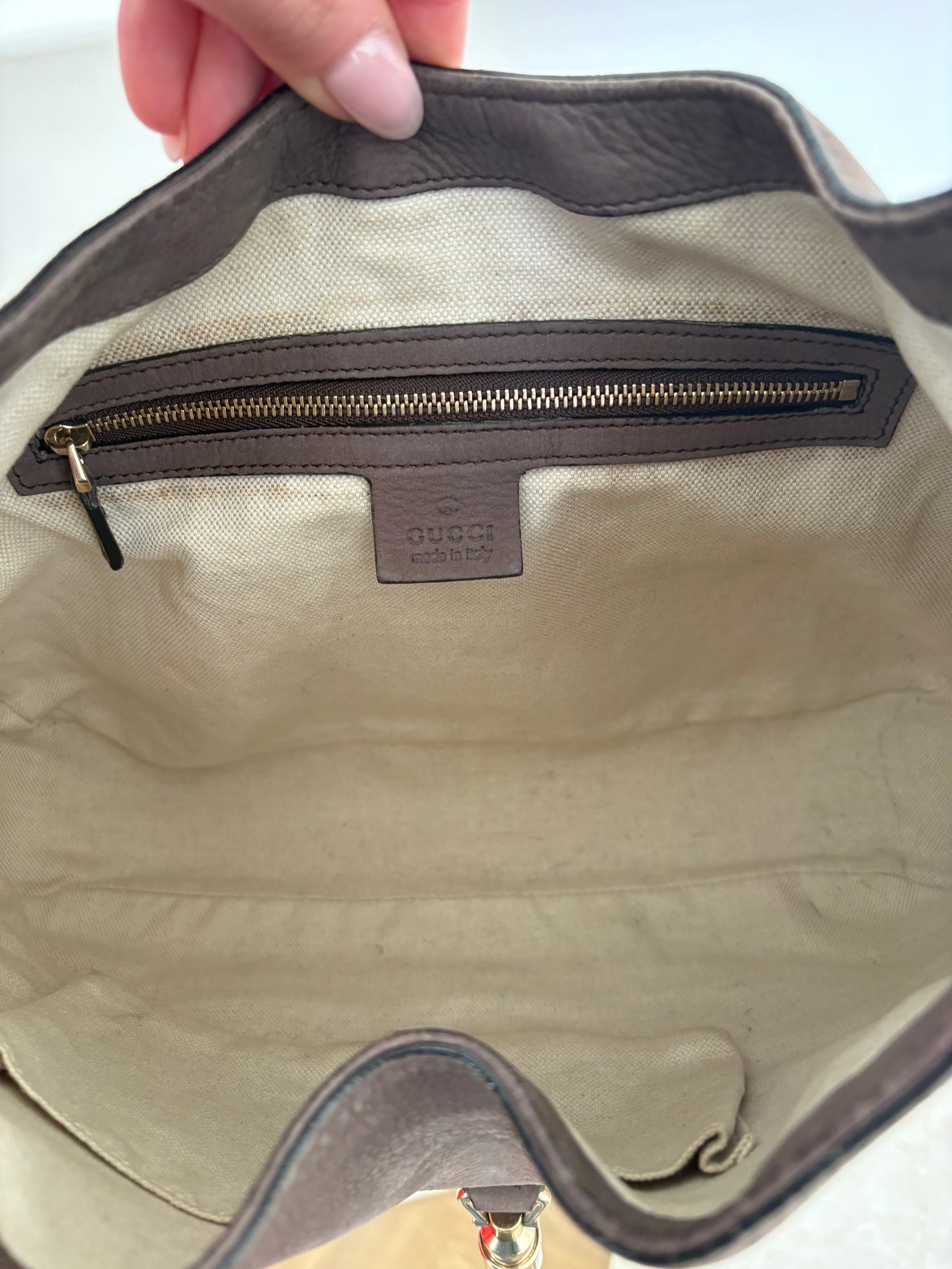 Gucci Taupe Nubuck Jackie Bag