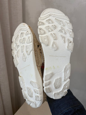 Stella McCartney Natural and White Raffia Espadrille Slides, 38