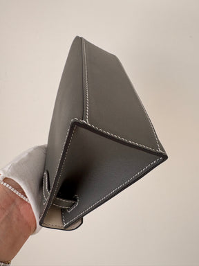 Hermès Kelly Pochette in Gris Meyer Swift Leather with Craie Interior