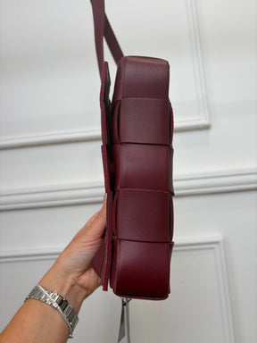 Bottega Veneta Burgundy Leather Cassette Bag