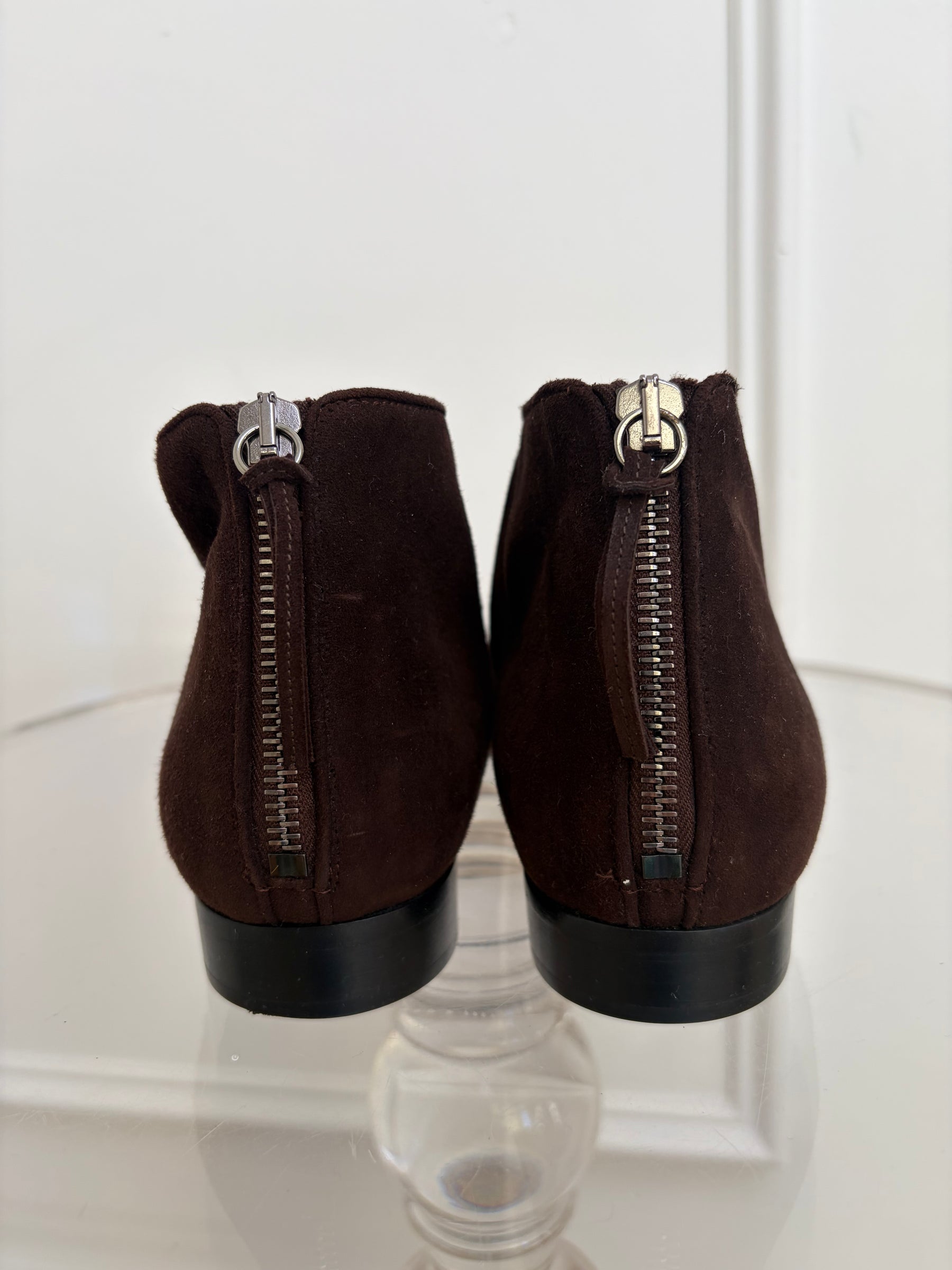 Miu Miu Brown Suede Pointed Ankle Boots, 37