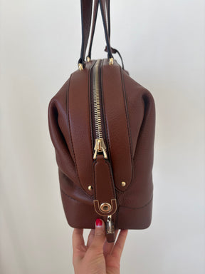 Bally Brown Leather Bowling Bag