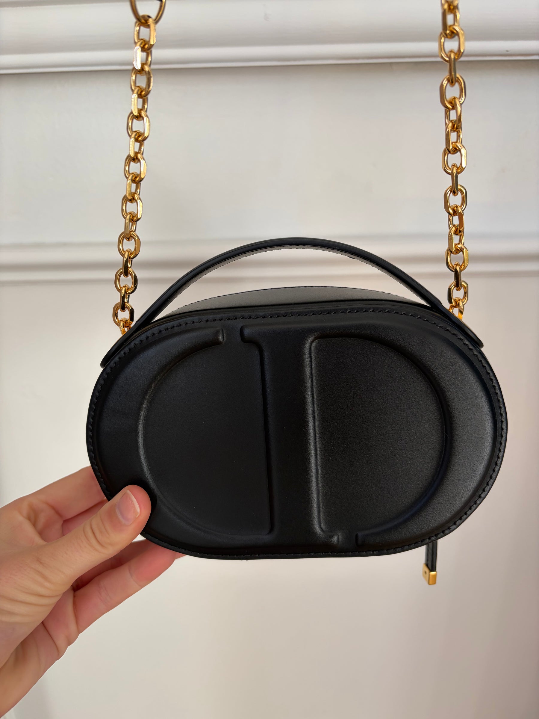 Dior Black Leather CD Signature Pouch Crossbody
