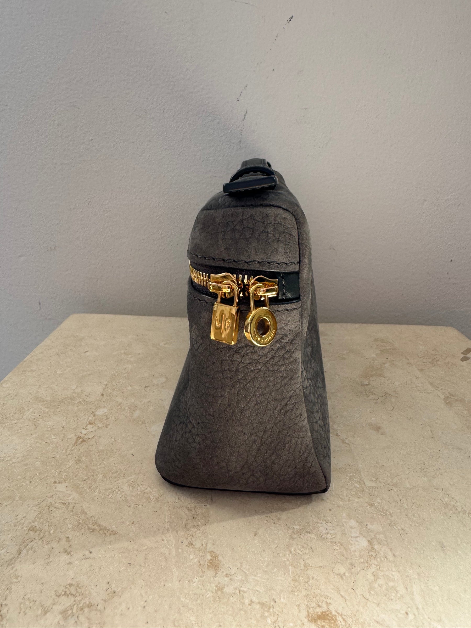 Loro Piana Charcoal Nubuck L19 Clutch