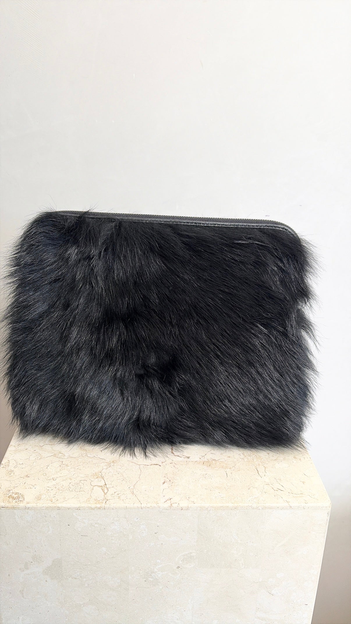 Phillip Lim Black Shearling Fur Zipped Pouch