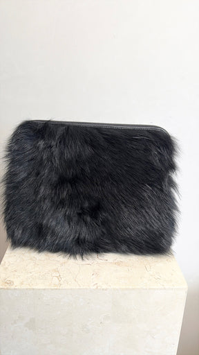 Phillip Lim Black Shearling Fur Zipped Pouch
