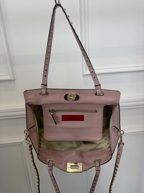 Valentino Garavani Blush Leather Rockstud Tote Bag