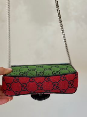 Gucci Multi Canvas Monogram Super Mini Marmont Bag