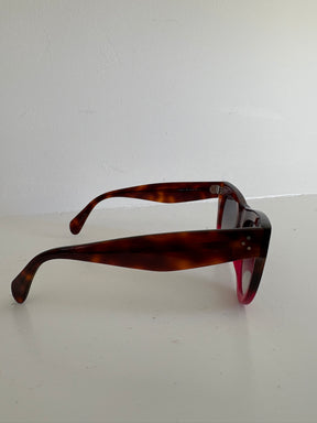 Celine Tortoiseshell and Fuschia Ombre Oversized Cat eye Sunglasses