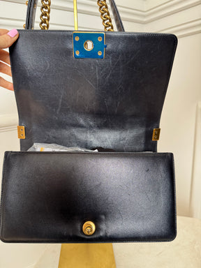 Chanel Navy Lambskin 'Old Medium' Boy Bag