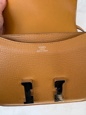 Hermès Constance III Mini in Caramel Chevre Leather with Paladium Hardware