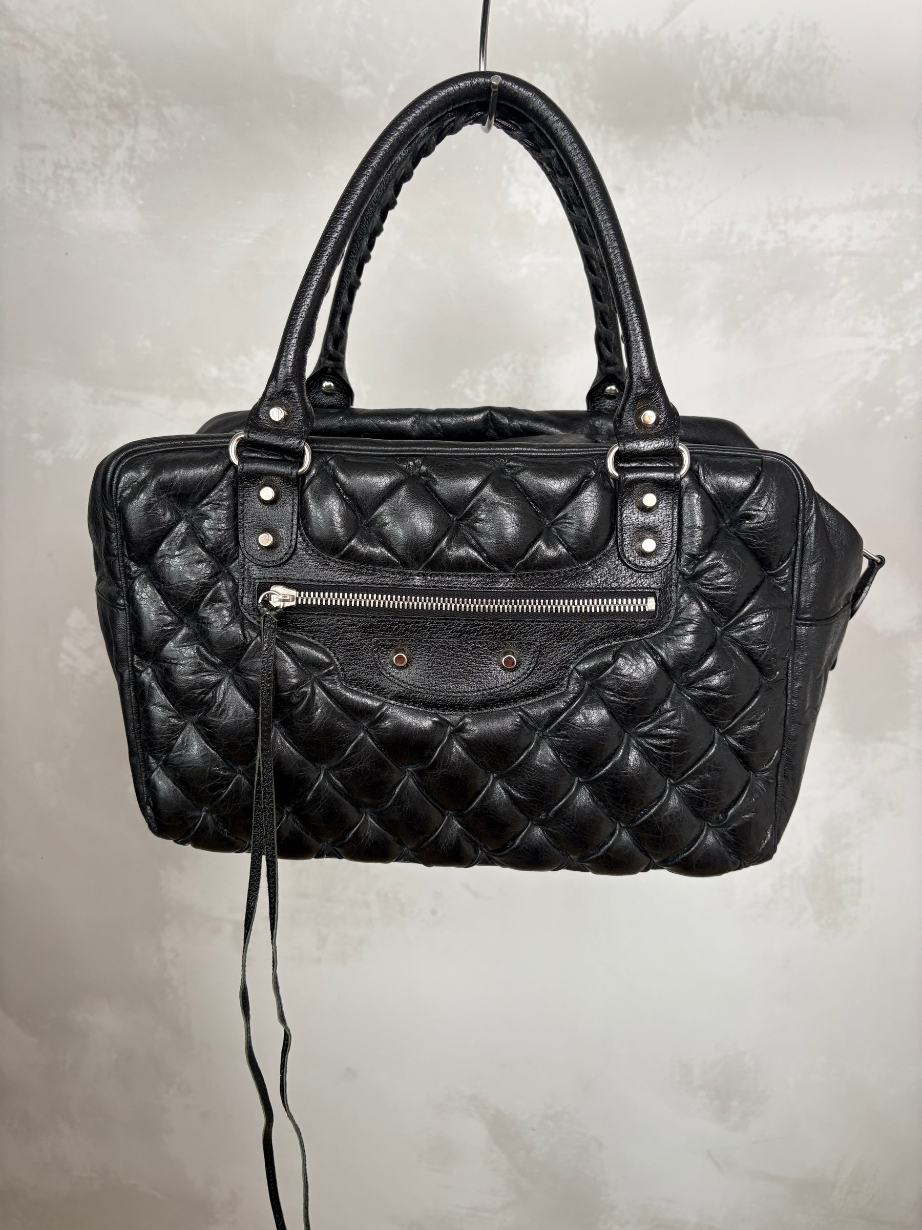 Balenciaga Plombe Quilted Chevre Leather Matelasse MM Bag
