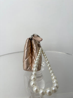 Chanel Rose Gold Leather Cosmetic Pouch