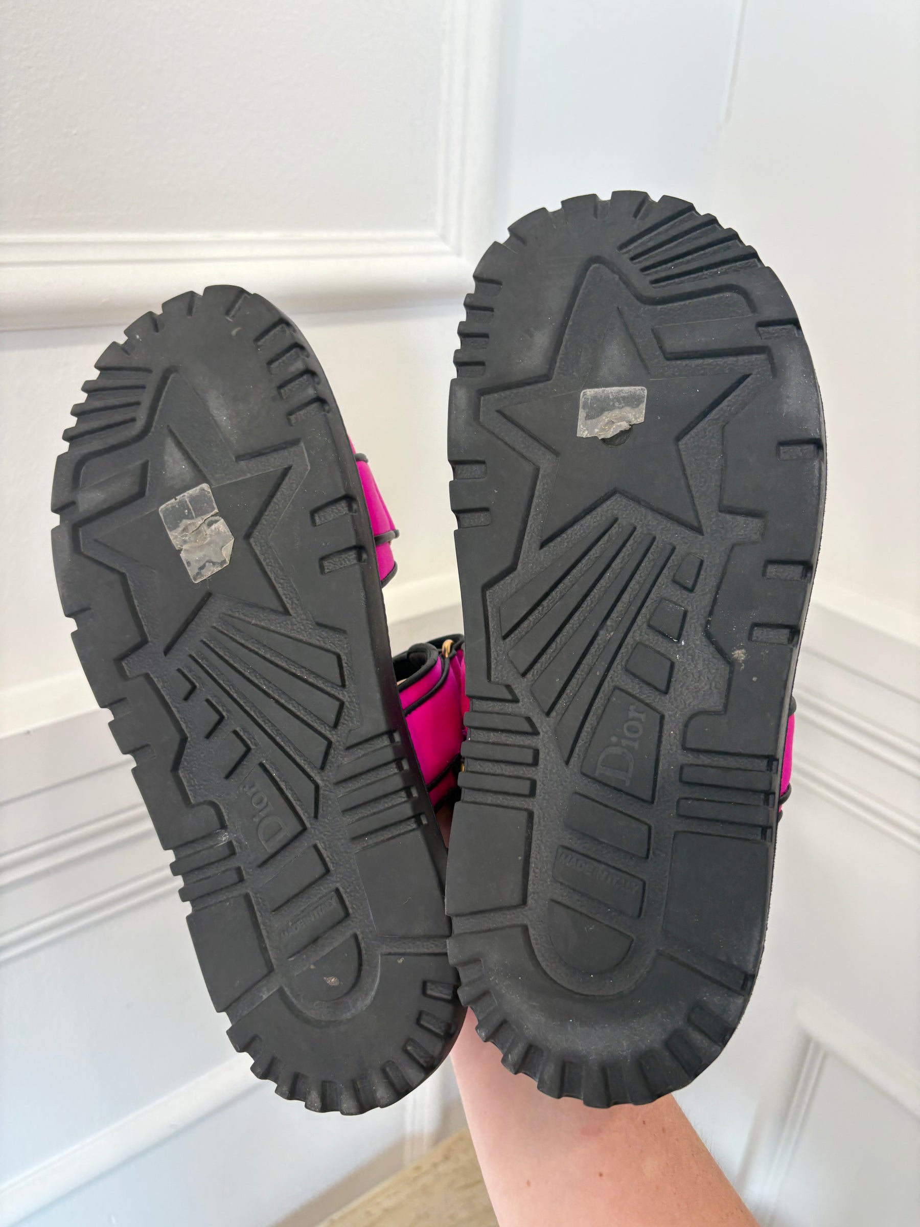 Dior Hot Pink Satin Dioract Sandals, 38