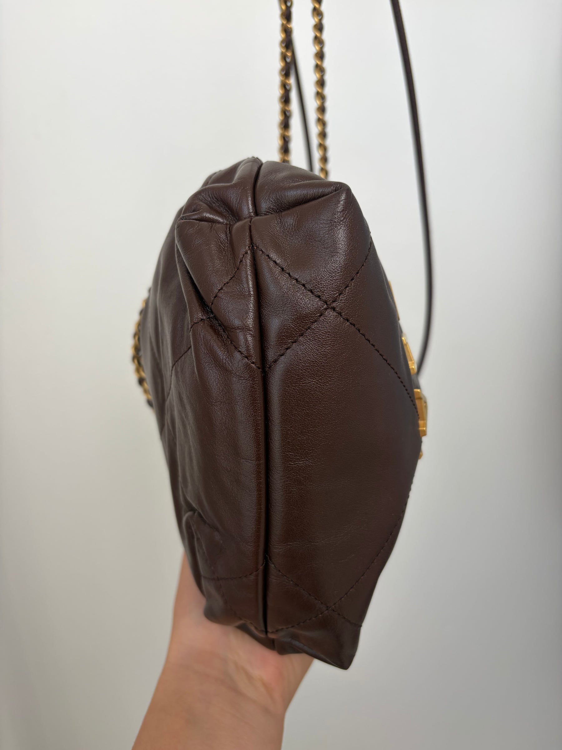 Chanel 22 Mini in Chocolate Brown Leather
