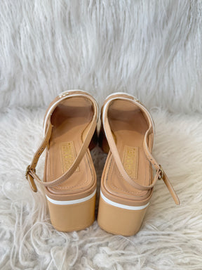 Chanel Beige Quilted Platform Slingbacks, 39 C