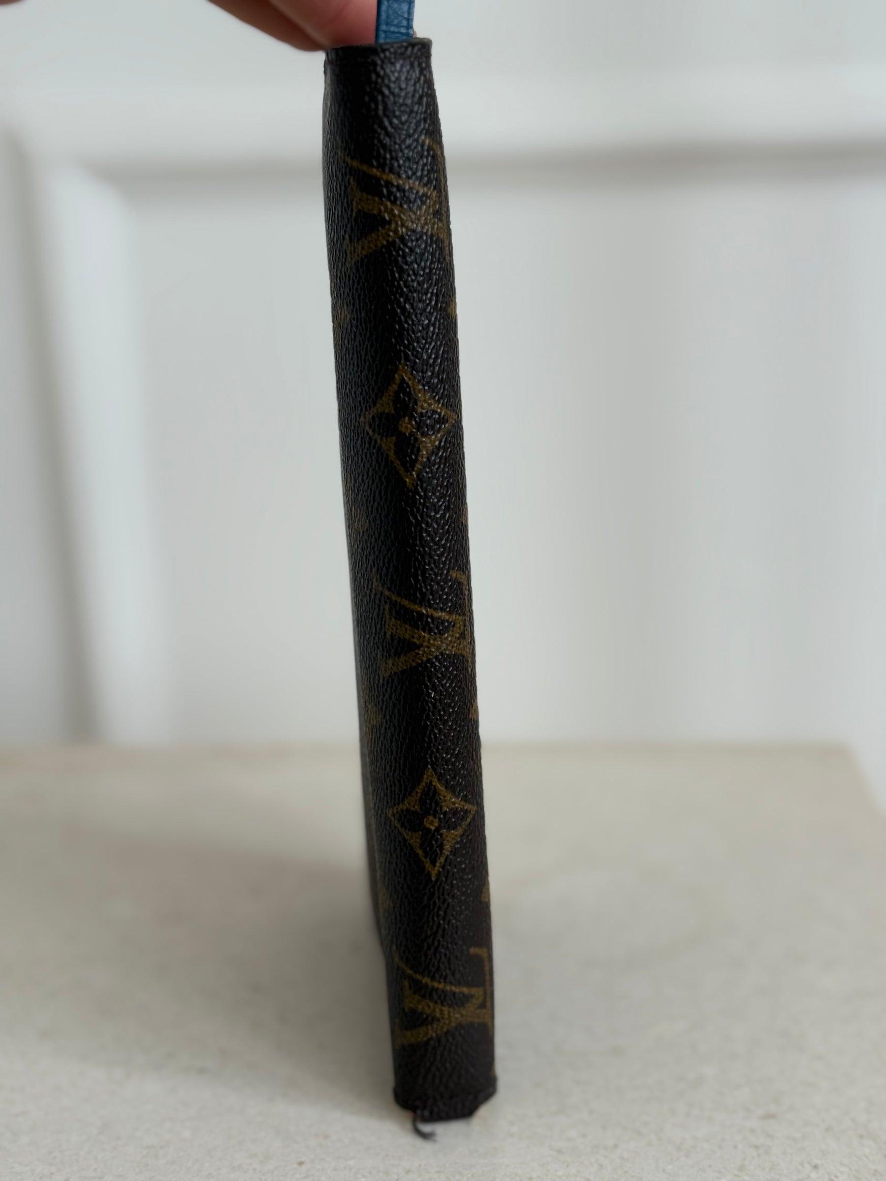 Louis Vuitton Monogram Fold Over Wallet Blue Interior