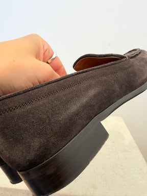 Emme Parsons Chocolate Suede Loafers, 37