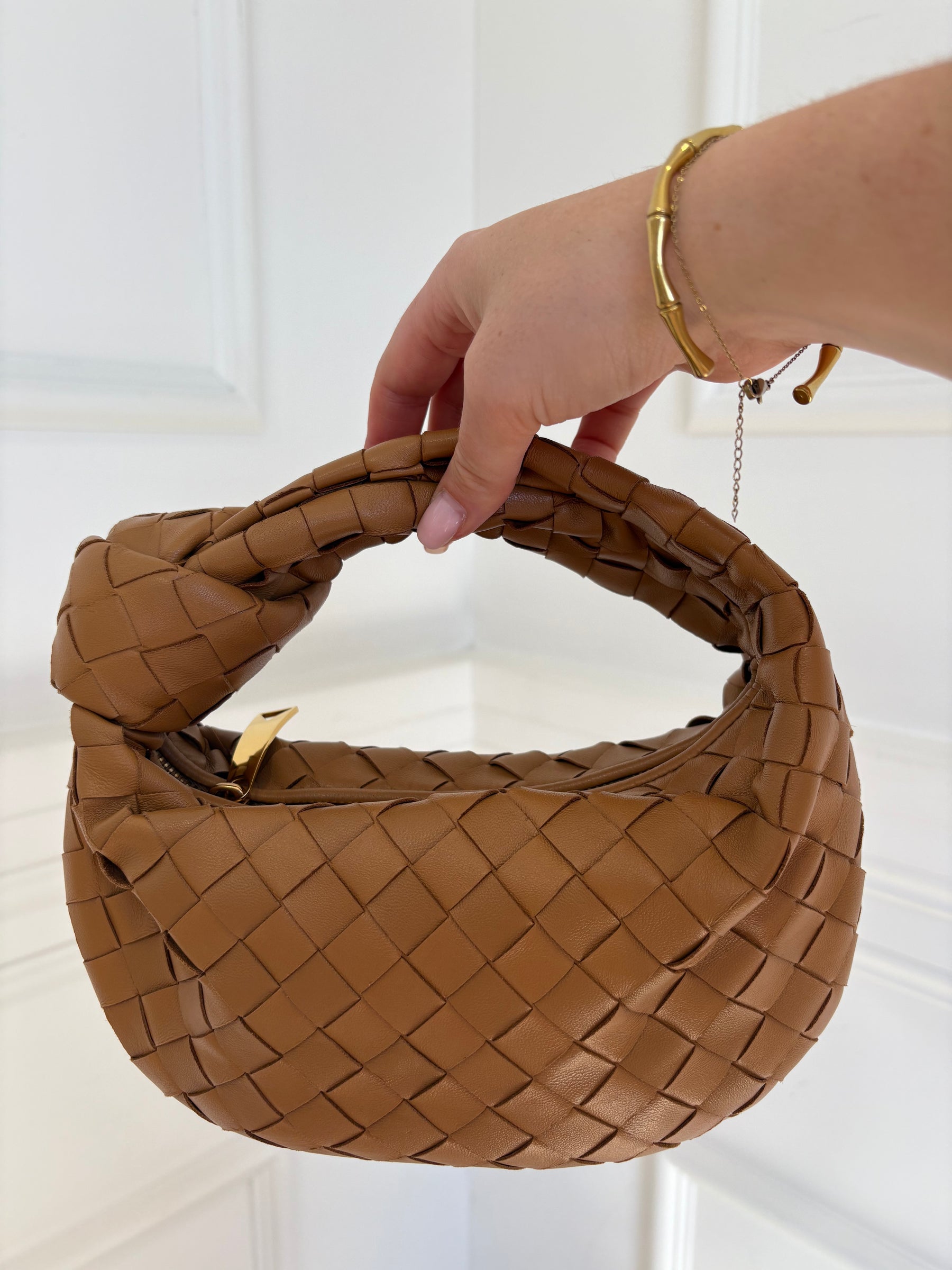 Bottega Veneta Tan Intrecciato Leather Mini Jodie Bag