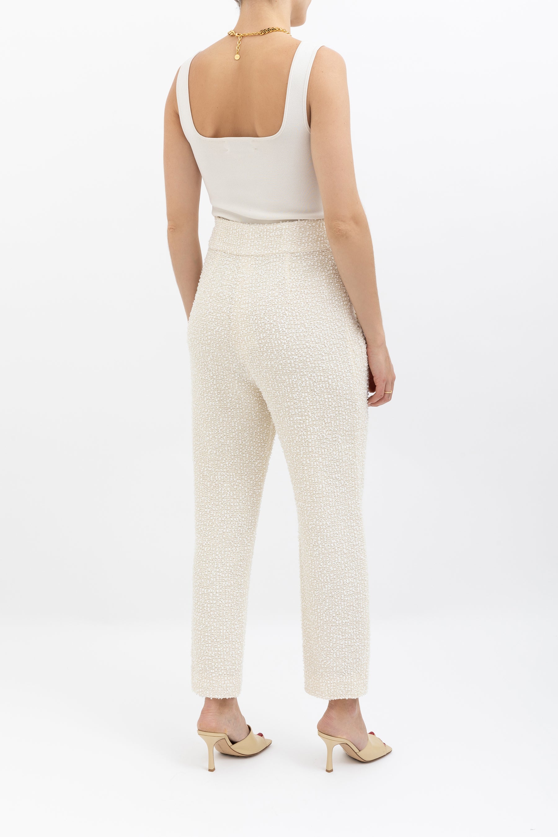 Tweed High-Waisted Pant