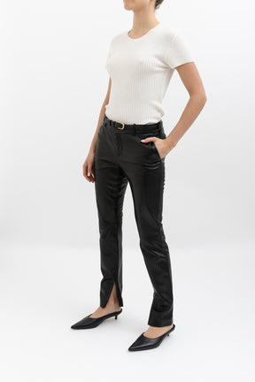 Zip Leather Pant