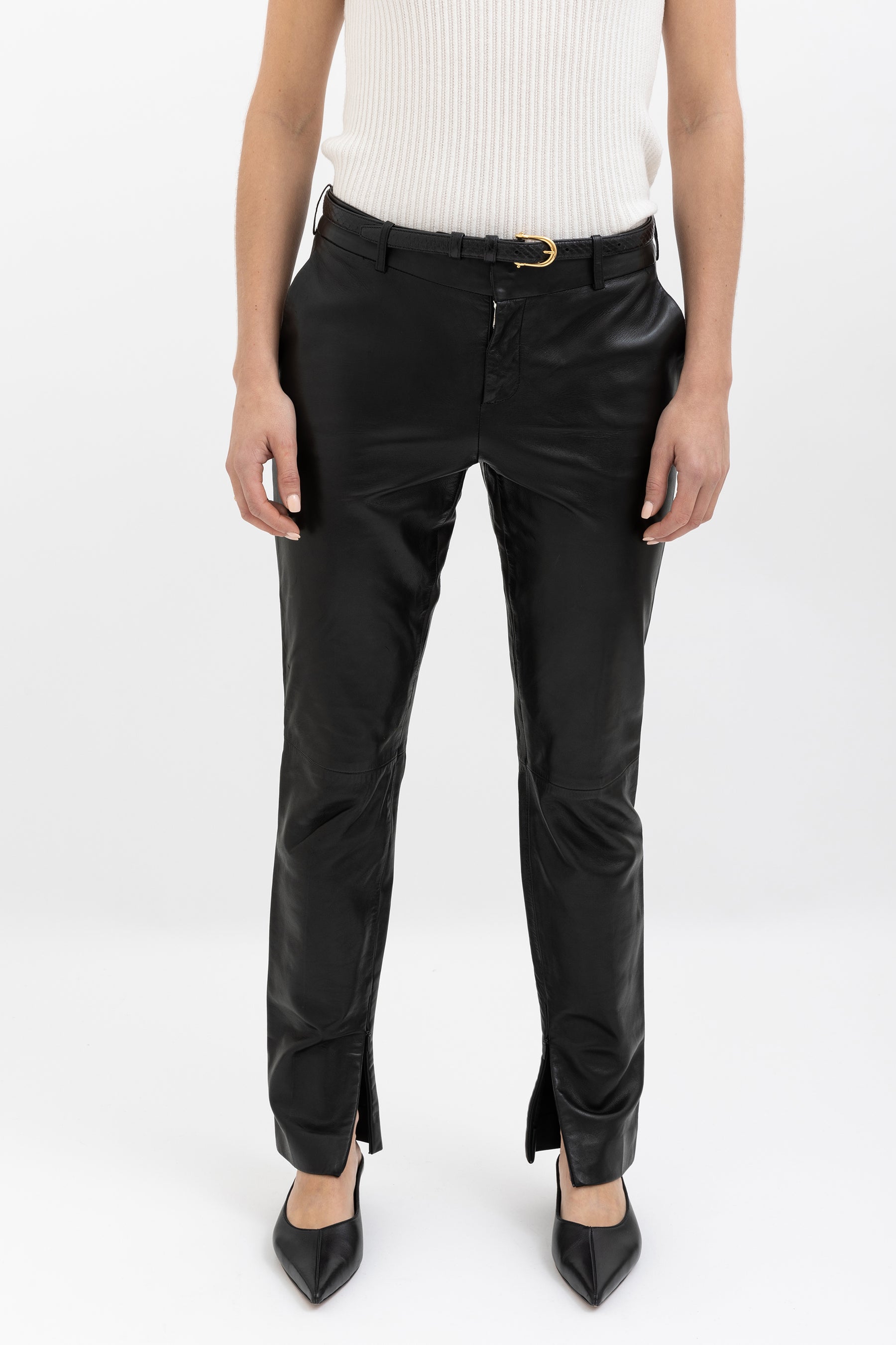 Zip Leather Pant