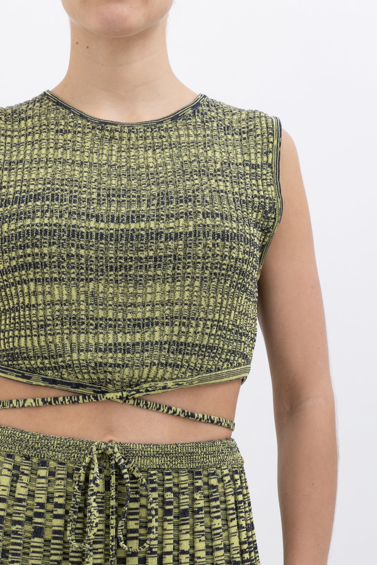 Space Dye Wrap Top and Skirt Set
