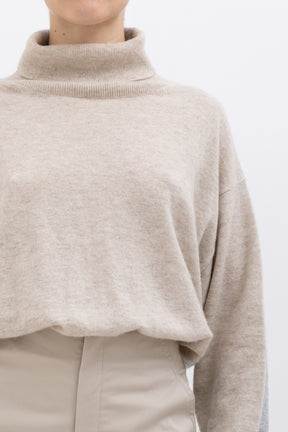 Contrast Turtleneck Sweater