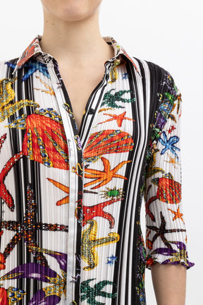 Trésor Plissé Midi Dress