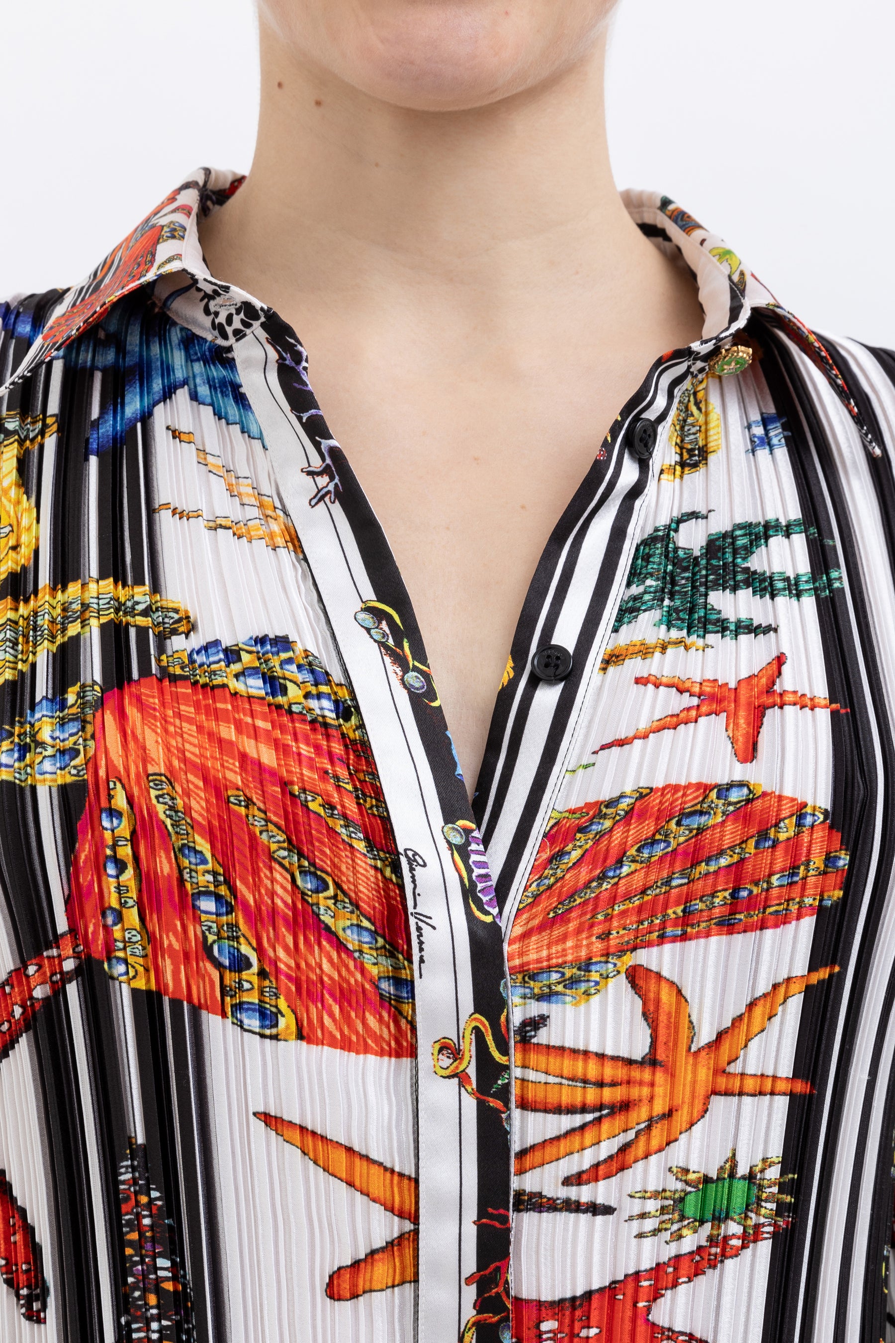 Trésor Plissé Midi Dress