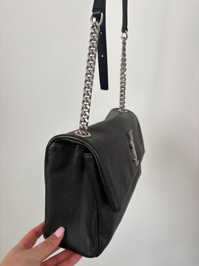 Saint Laurent Medium Monogram Grained Leather West Holywood Bag